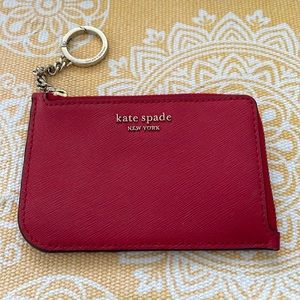 Kate Spade New York red coin pouch / card carrier wallet